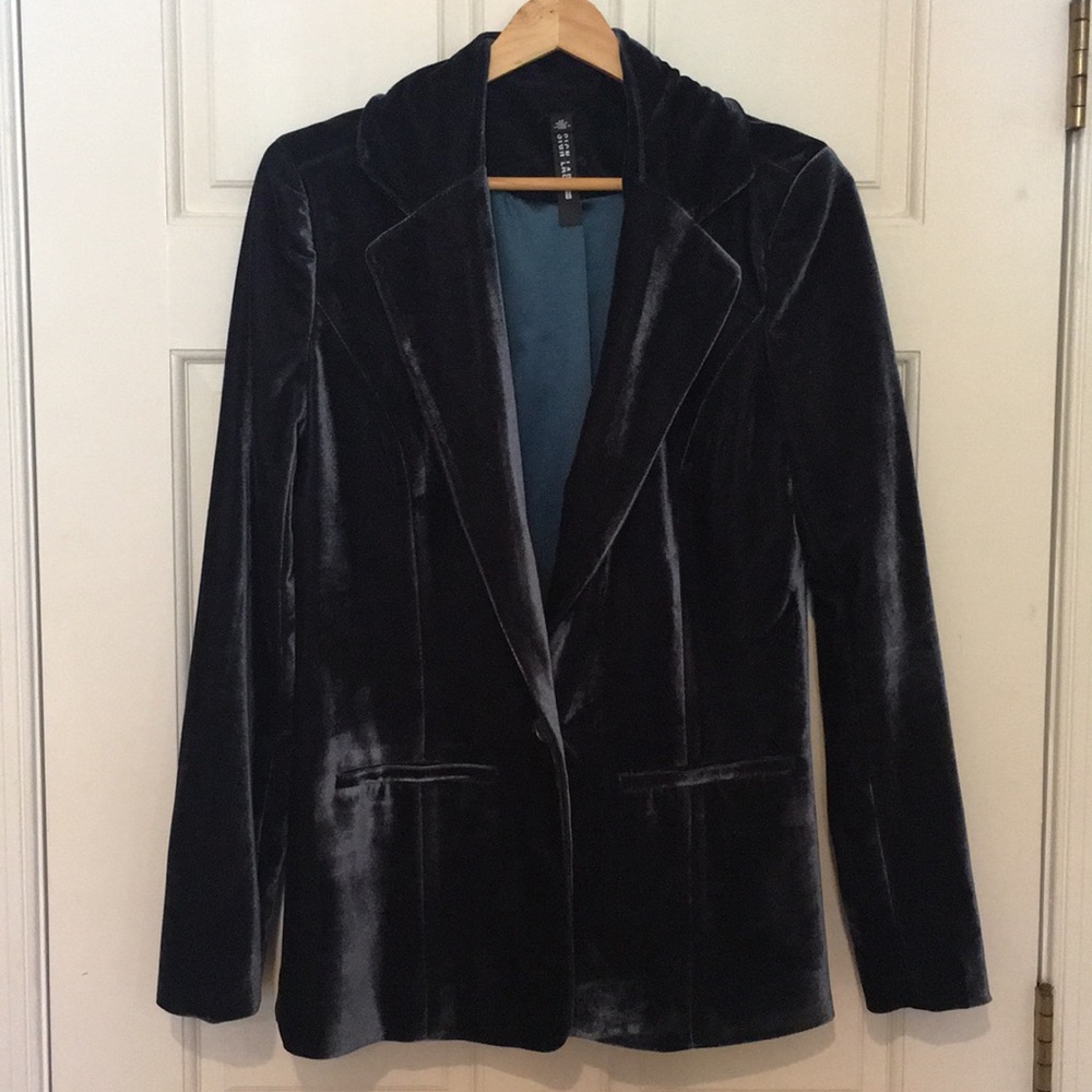 Blue velvet blazer